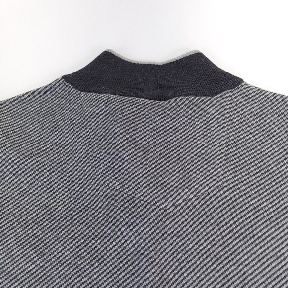 Robert Graham Sweater Mens‎ XL Gray Quarter Zip Pullover Cotton Cashmere Blend - Picture 9 of 10